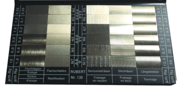 Jeu type 130 de cales de vérification d'état de surface par comparaison visio-tactile pour contrôle des états de surface_SOMECO-RUBERT
